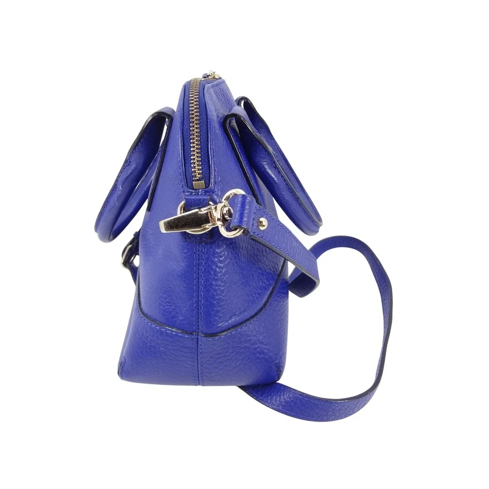 Kate Spade NY Southport Ave Jenny‎ Blue Pebbled Leather Dome Satchel Crossbody